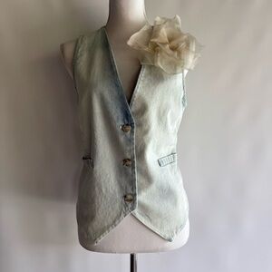 Motel Italian-Made Denim Vest - sz M